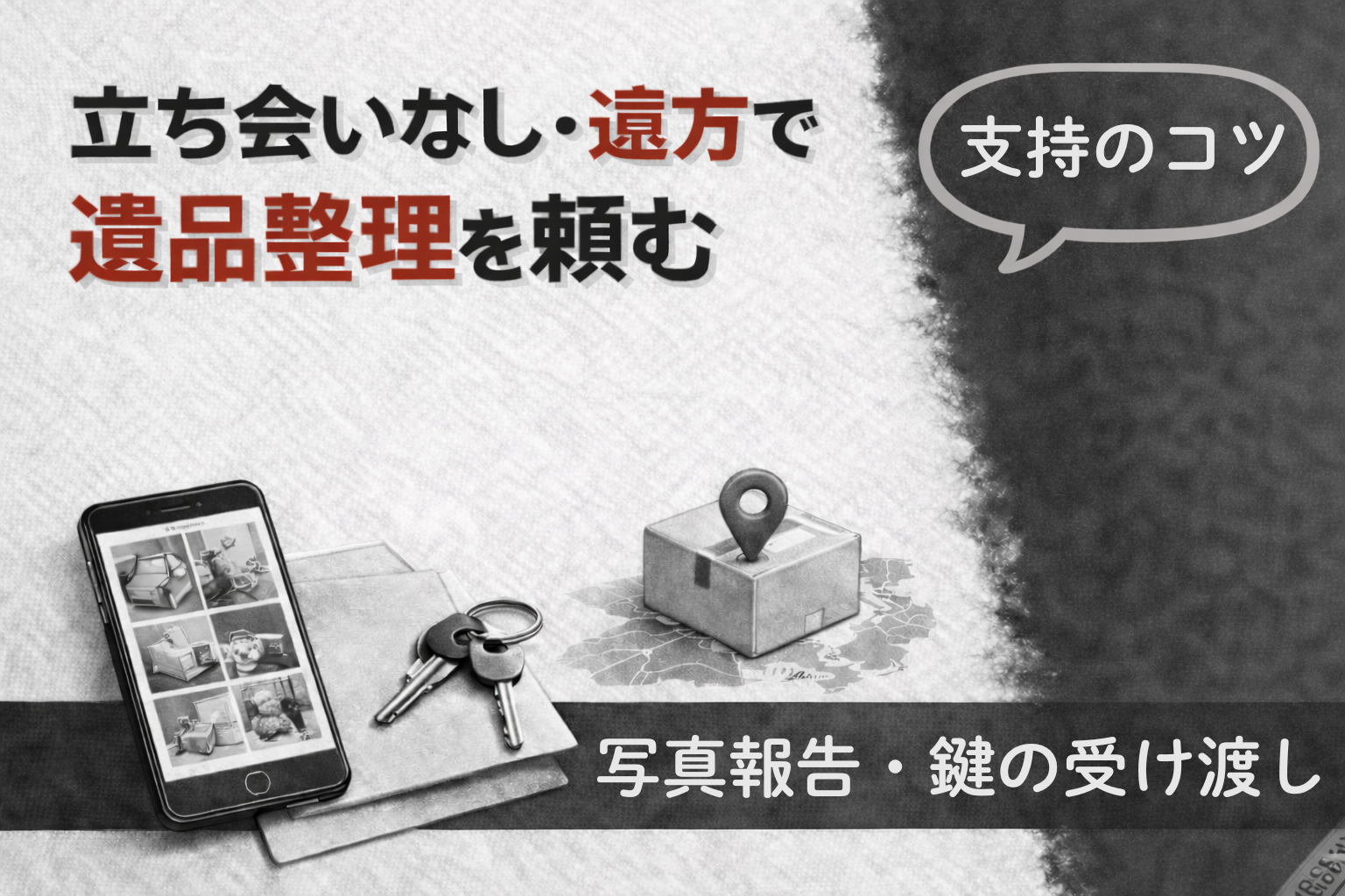 立ち会いなし・遠方で遺品整理を頼む｜写真報告・鍵の受け渡し・指示のコツ