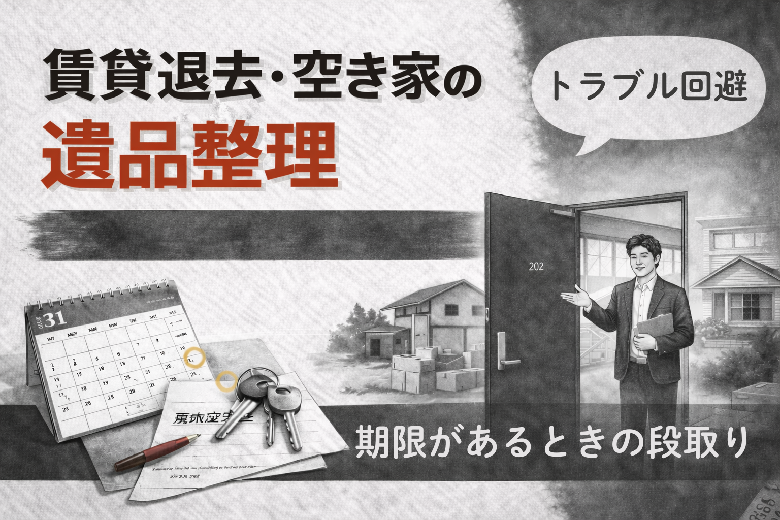 賃貸退去・空き家の遺品整理｜期限があるときの段取りとトラブル回避
