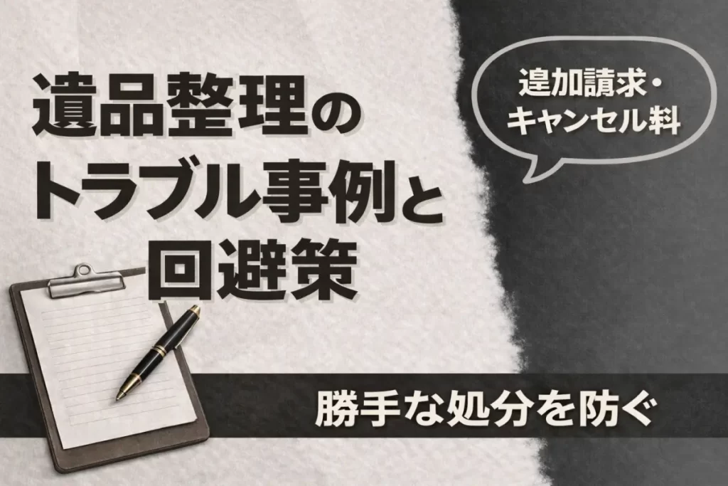 遺品整理のトラブル事例と回避策｜追加請求・キャンセル料・勝手な処分を防ぐ