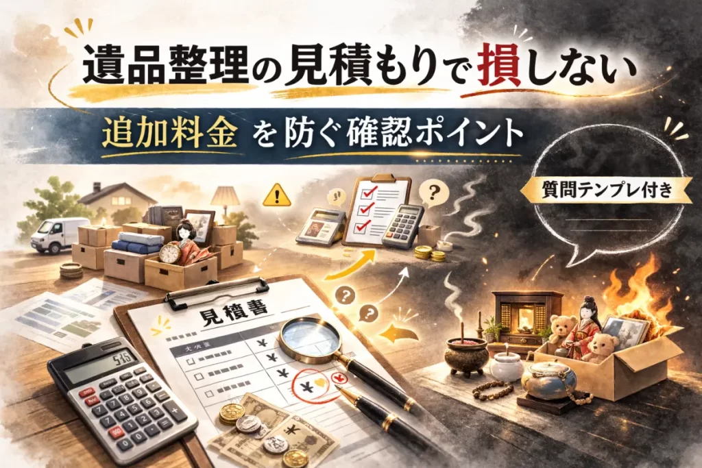 遺品整理の見積もりで損しない｜追加料金を防ぐ確認ポイントと質問テンプレ