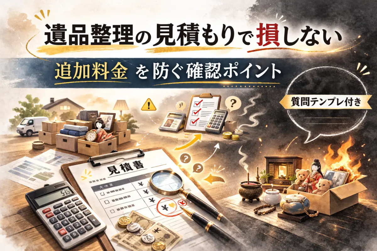 遺品整理の見積もりで損しない｜追加料金を防ぐ確認ポイントと質問テンプレ