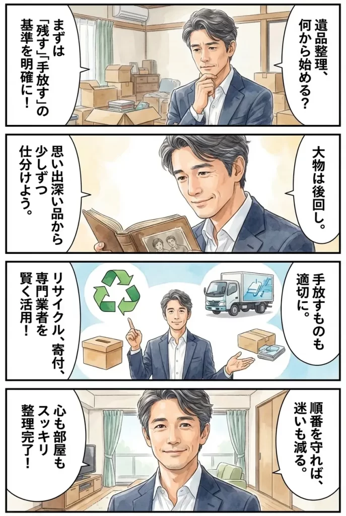 遺品整理チェックリスト｜準備〜当日〜完了まで（迷いが減る順番）4