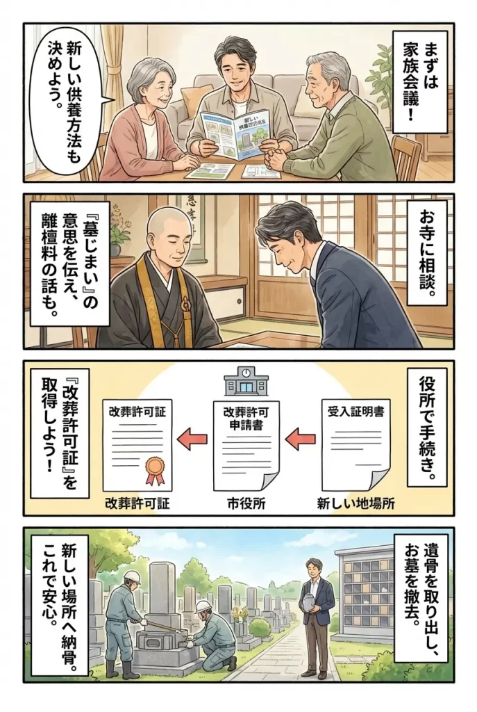 墓じまいの流れチェックリスト｜改葬許可・お寺対応・反対されたとき・代行手続きまで迷いを減らす